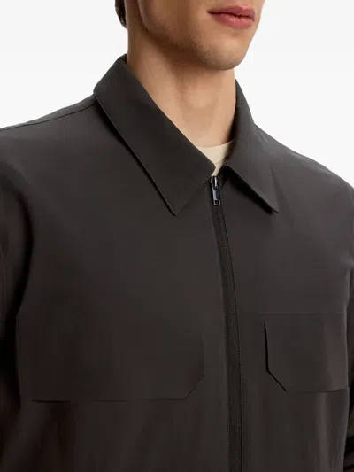 12 Storeez Zip Tech-shell Bomber Jacket In Gray