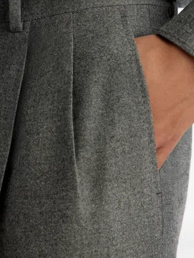 12 Storeez Drago Pleated Trousers In Gray