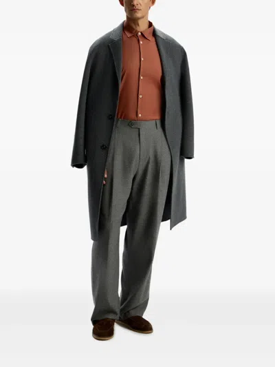 12 Storeez Buttoned Cotton Voile Shirt In Brown