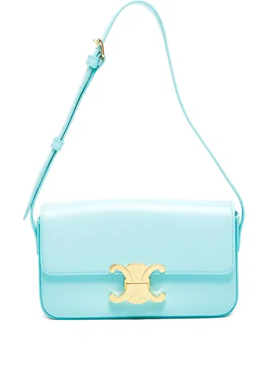Pre-owned Celine 2015-2025 Claude Triomphe Shoulder Bag In Blue