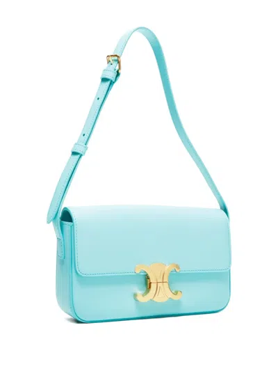 Pre-owned Celine 2015-2025 Claude Triomphe Shoulder Bag In Blue