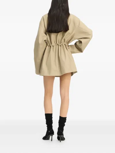 Rotate Birger Christensen Drawstring Twill Jacket In Neutral