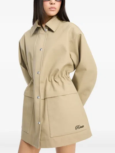 Rotate Birger Christensen Drawstring Twill Jacket In Neutral