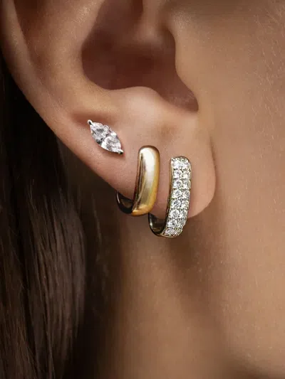 Loev 14kt Yellow Gold Allday Huggie Earrings In Brown