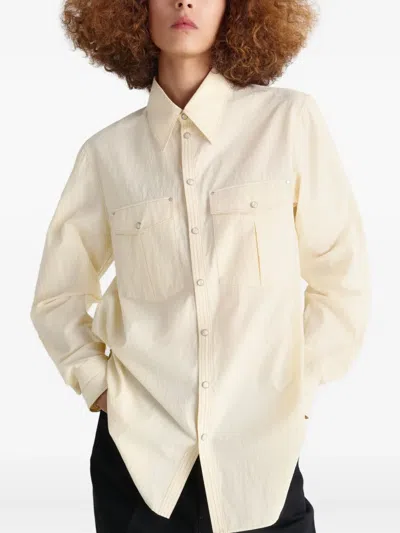 Lemaire Chest-pocket Long-sleeve Shirt In Neutral