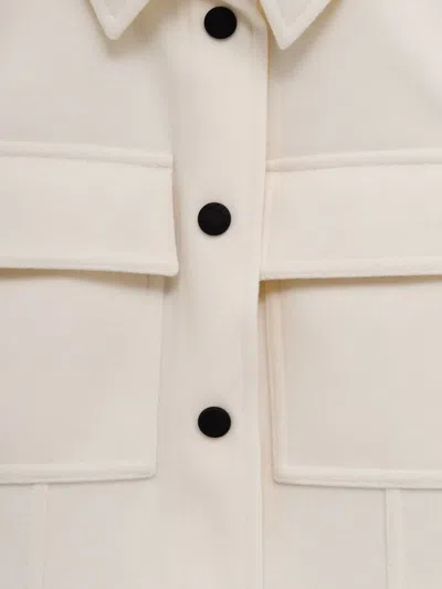 Moncler Collared Shirt Jacket Featuring Long Sleeves In White
