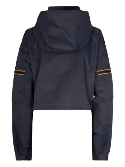 K-way Long-sleeved Hooded Casual Jacket In Blue
