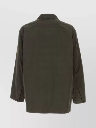 Lemaire Cotton Jacket With Front Pockets And Long Sleeves In Gray