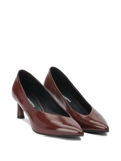 Halmanera Bordeaux Leather Heeled Shoes In Brown