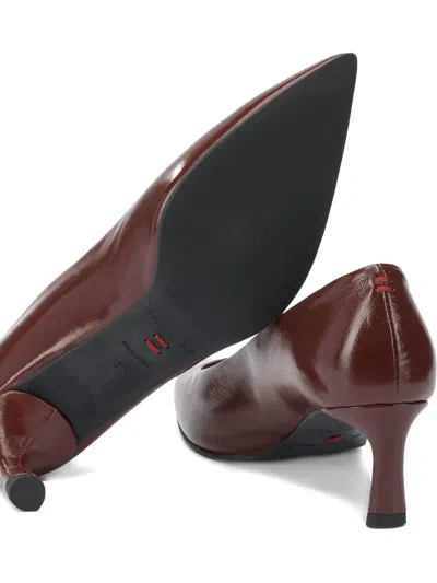 Halmanera Bordeaux Leather Heeled Shoes In Brown