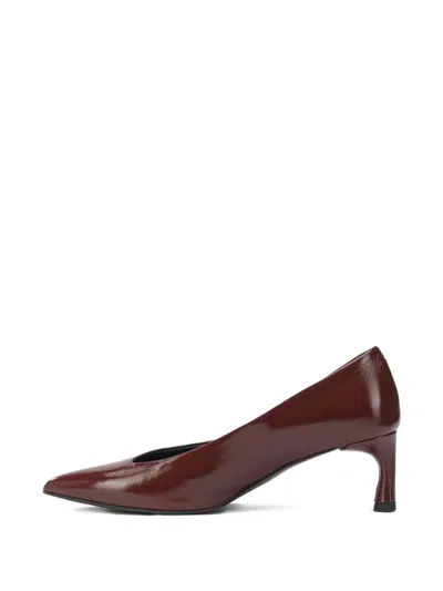 Halmanera Bordeaux Leather Heeled Shoes In Brown