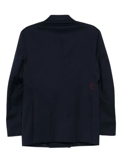 Amaranto Double-breasted Blazer In Blue