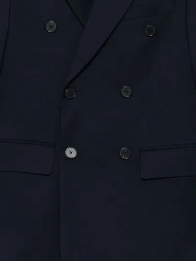 Amaranto Double-breasted Blazer In Blue