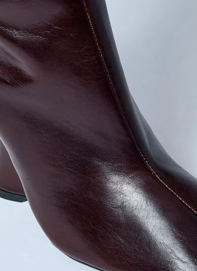 Dries Van Noten Women Leather Wedge Boots In Brown