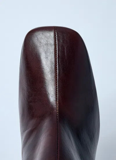 Dries Van Noten Women Leather Wedge Boots In Brown