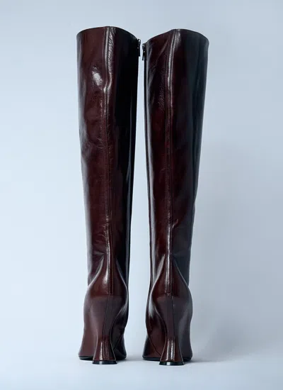 Dries Van Noten Women Leather Wedge Boots In Brown