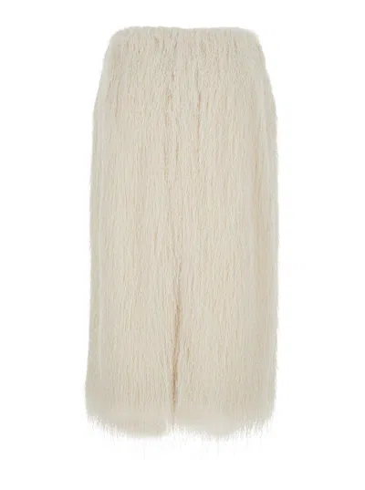 Dries Van Noten Women White Skirt With Brushed Effect In Fabric Woman In White