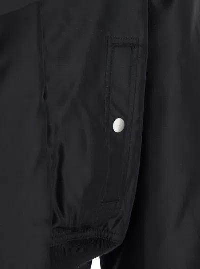 Drkshdw Alice Black Jacket With Oversized Hood And Asymmetrical Flap In Tech Fabric Man In Animal Print