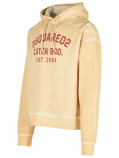 Dsquared2 Hooded Cotton Sweatshirt Long Sleeves In White