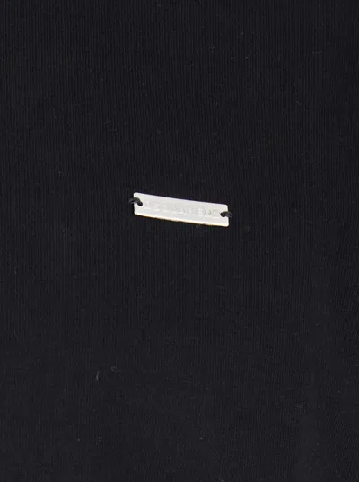 Dsquared2 Men Black Crewneck T-shirt With Patch Logo On The Front In Cotton Man In Black