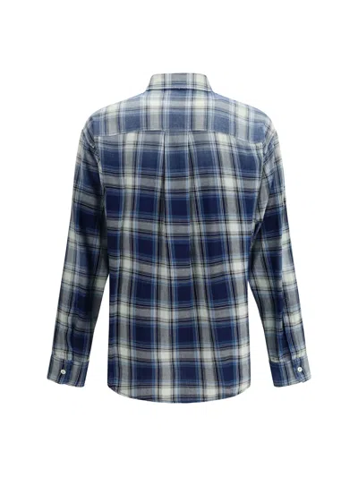 Dsquared2 Checked Pattern Shirt With Pockets And Collar In Blue