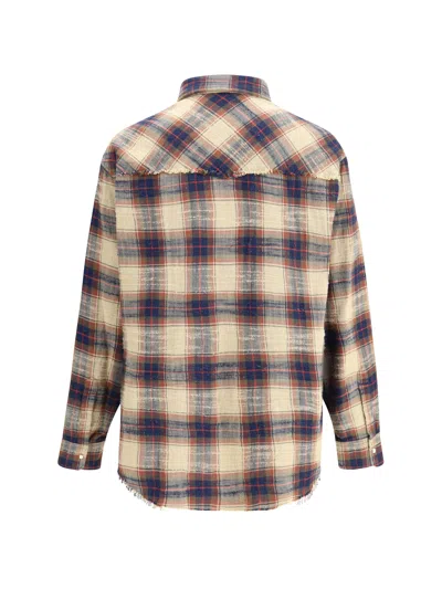Dsquared2 Plaid Button-down Shirt With Chest Pockets In Brown