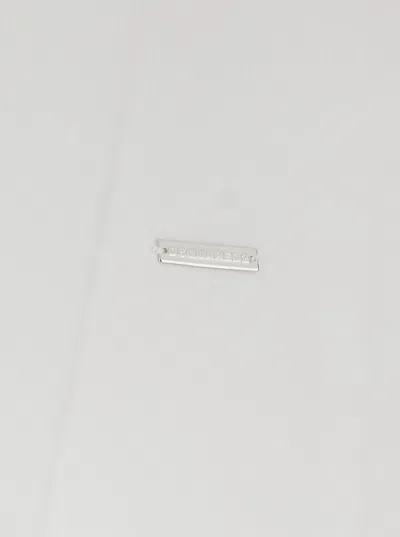 Dsquared2 Men White Crewneck T-shirt With Patch Logo On The Front In Cotton Man In Metallic