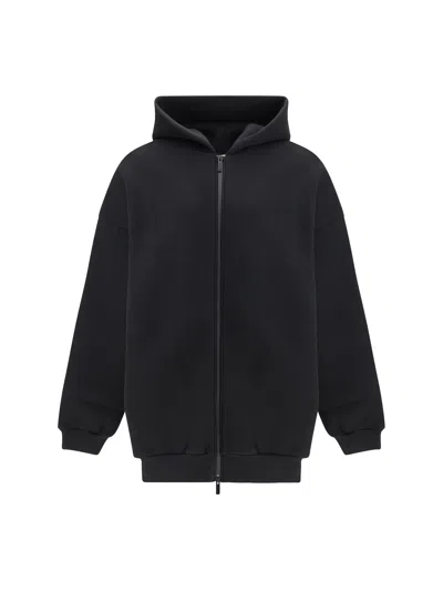 Fear Of God Full Zip-up Hoodie With Minimalist Design And Front Pocket In Black