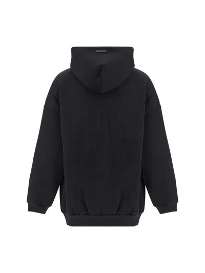 Fear Of God Full Zip-up Hoodie With Minimalist Design And Front Pocket In Black