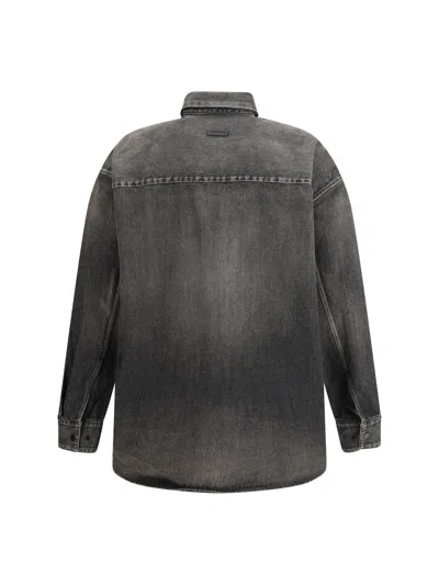 Fear Of God Men Snap Front Denim Overshirt In Black