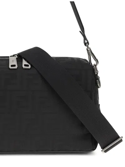 Fendi Men Lui Nylon Messenger Bag In Black