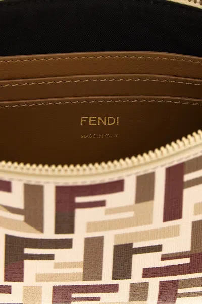 Fendi Pouch With Chain In Multicolor Ff Fabric In Multi