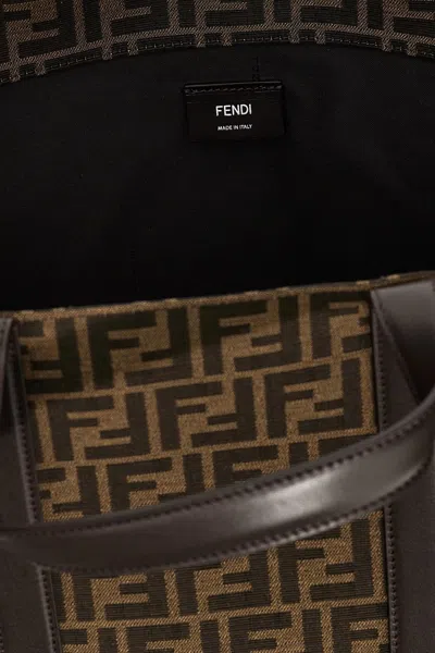 Fendi Ff Tote Bag Brown In Orange