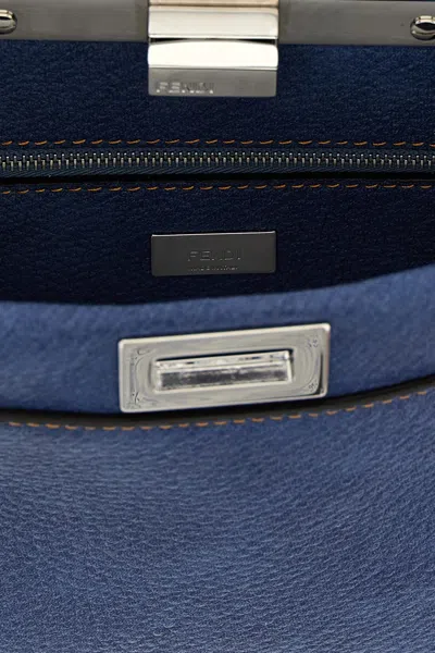 Fendi Pekaboo Soft Mini Hand Bags Light Blue In Blue