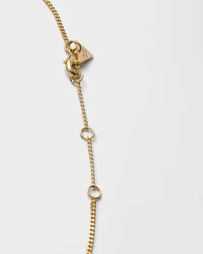 Prada Enameled Metal Necklace In Gold