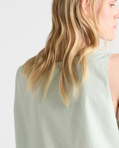 Prada Button Pocket Mini Dress In Blue