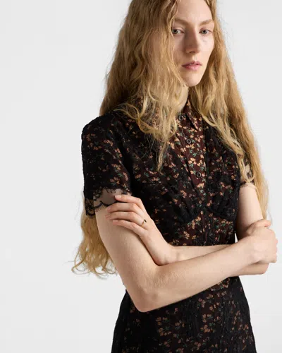 Prada Enameled Metal Ring In Gold