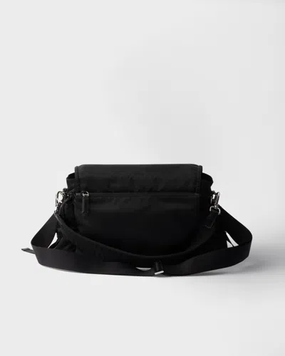 Prada Pattina Shoulder Bag Adjustable Strap In Black