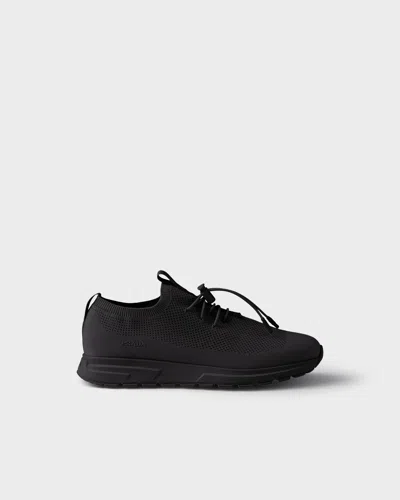 Prada Prax Elasticated-lace Logo Sneakers In Black