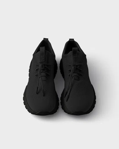 Prada Prax Elasticated-lace Logo Sneakers In Black