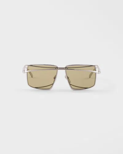 Prada Double-bridge Square Sunglasses In Brown
