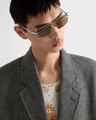 Prada Double-bridge Square Sunglasses In Brown