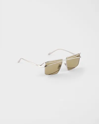 Prada Double-bridge Square Sunglasses In Brown