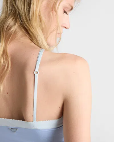 Prada Tulle Top In Blue