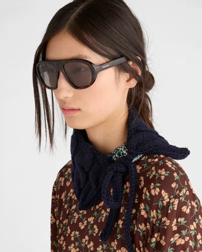 Prada Tortoiseshell Pilot-frame Sunglasses In Brown