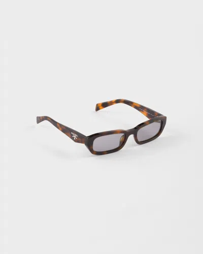 Prada Rectangle Sunglasses In Brown