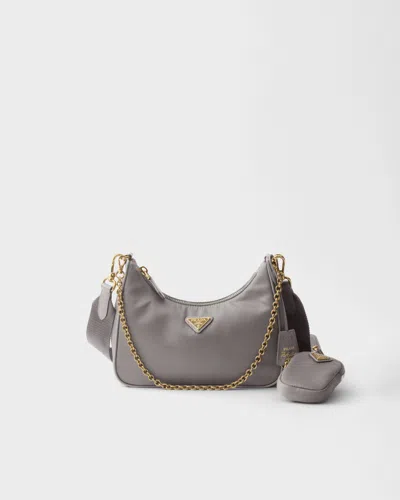 Prada Re-edition 2005 Re-nylon Bag In Gray