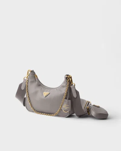 Prada Re-edition 2005 Re-nylon Bag In Gray