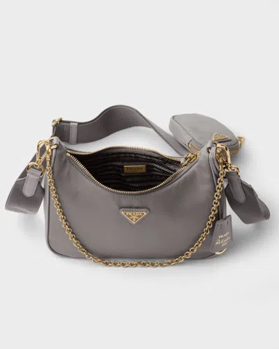 Prada Re-edition 2005 Re-nylon Bag In Gray