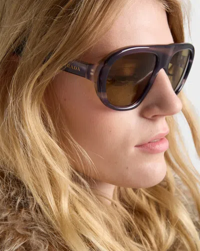 Prada Pr C05s 23g70g Laguna A Righe Glasses In Brown